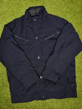 Versace 2 in 1 Black Moto Style Jacket Quilted Lining Snap Button XXL